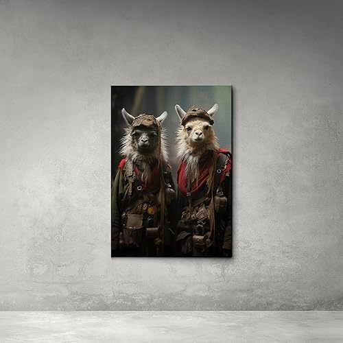 Miniatura 3 de Alpaca Canvas Wall Art for Bathroom Living Room Wall Decoration Animal Wall Painting Autumn Landscape Wall Picture Aesthetic Alpaca Wall Decor