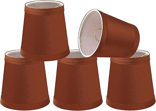 Miniatura 9 de Aspen Creative 32715-6 Juego de pantallas de lámpara de araña con clip con forma de imperio pequeño (paquete de 6), diseño de transición en secoya,