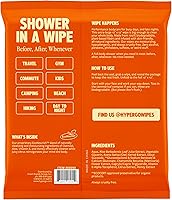 Vista 9 de Toallitas corporales HyperGo XL para mujeres y hombres – 30.5 cm x 30.5 cm Toallitas de limpieza corporal completas sin enjuague, 20