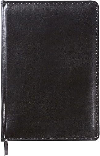 C.R. Gibson Cuaderno grande de cuero negro, 6.5 x 9 pulgadas, 192 páginas