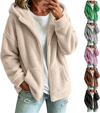 Women's Sherpa Fleece Zip-Up Hoodie