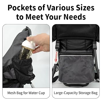 Baby Carrier Backpack with Foldable Frame, Toddler Hiking Backpack with Adjustable Comfort Seat, Sun & Rain Canopy, Ergonomic Straps, Supportive Waist Belt, Large Storage Capacity for Outdoor