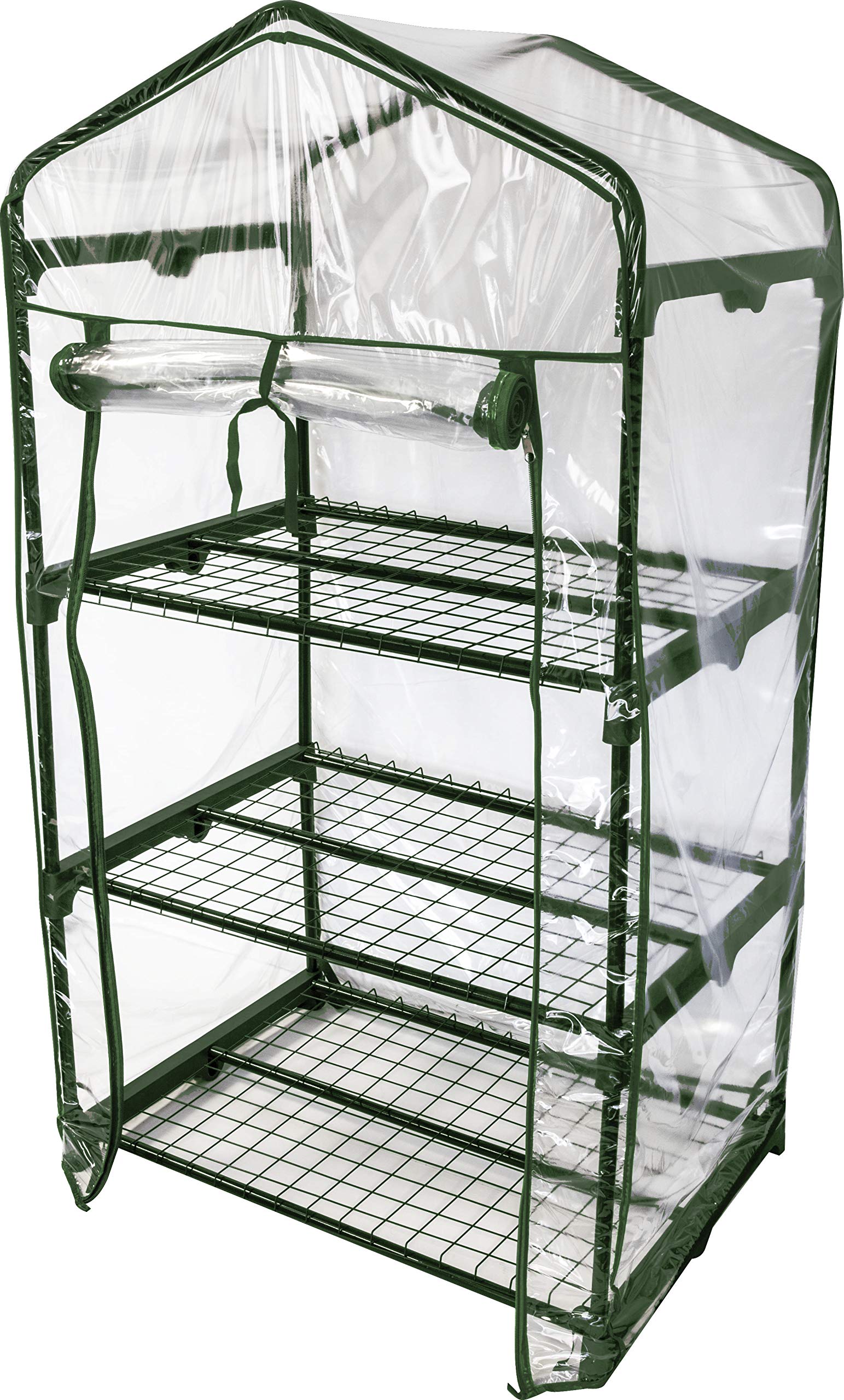 Windhager Serre pour balkon Effet de Serre avec Trois étagères, Film 80µm résistant aux UV, 68x49x128 cm, 07057