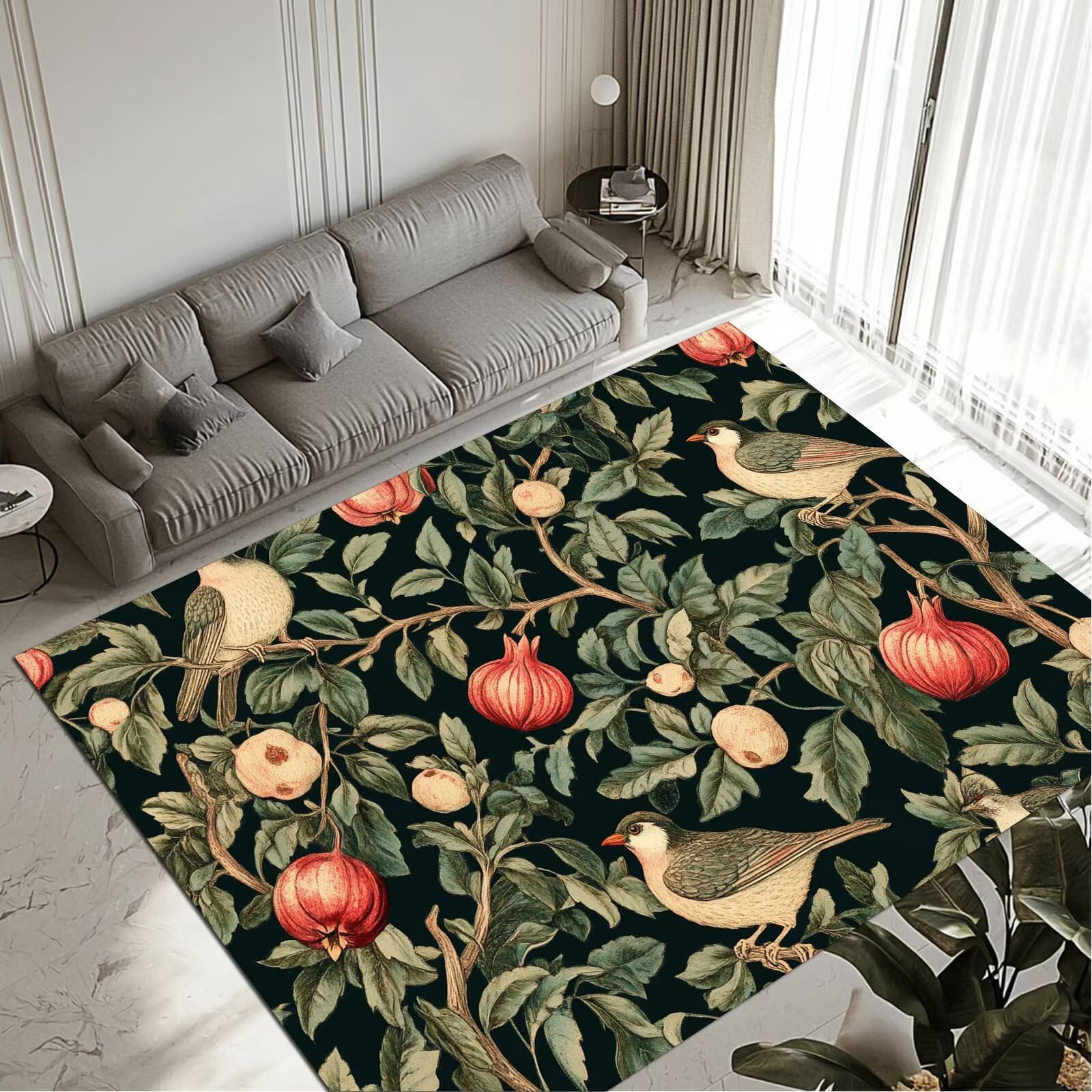 Tapis forest dans la décoration de salon intérieure moderne et cosy
