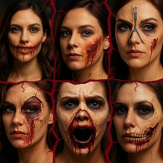 Halloween Liquid Latex SFX Makeup(2 fl oz) Fake Skin & Wounds for Zombie, Clown, Vampire Costume, Cosplay, Special Effects Scars, Cuts Make Up for Face and Body, Fast-Dry, Non-Toxic, (Clear)
