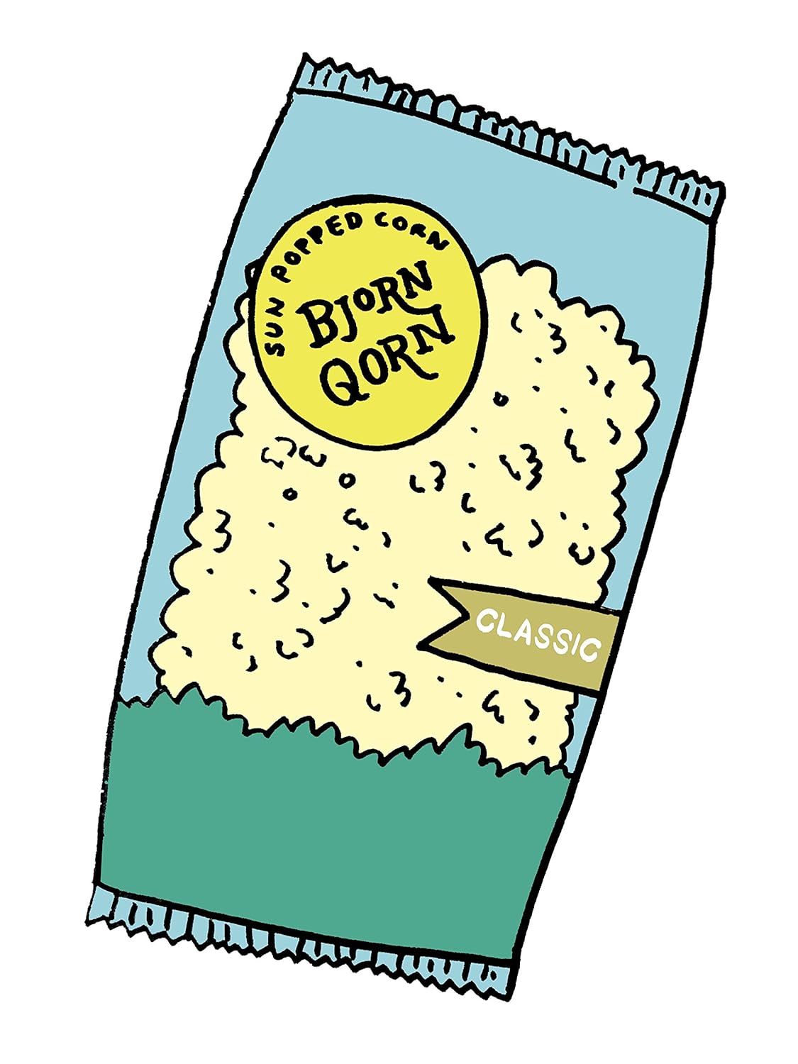 BjornQorn 12-Pack (Classic) Popcorn - Vegan & Gluten Free-Savory, Cheesy, Umami - (12 3oz bags)