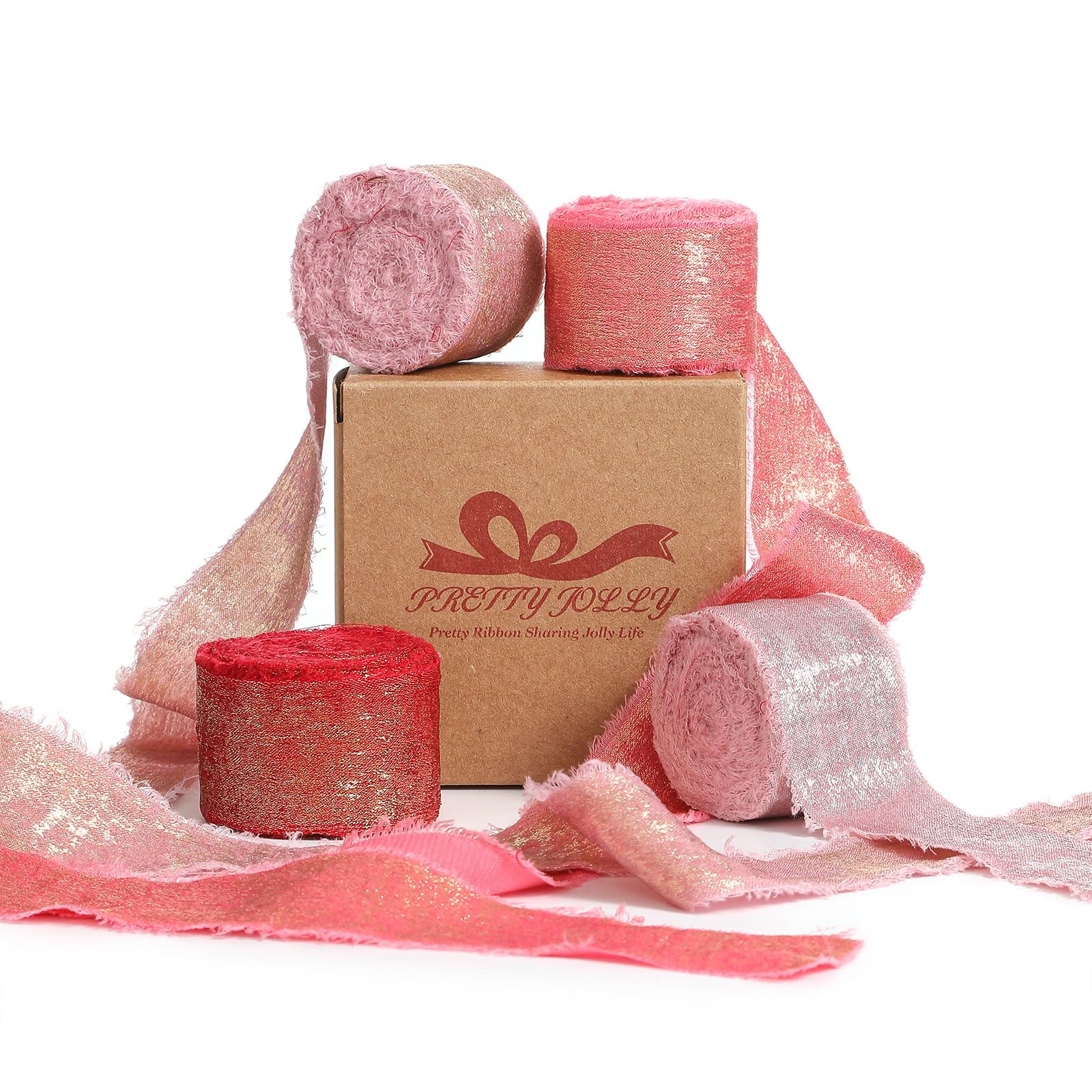 Pretty Jolly Handmade Shimmery Chiffon Ribbon for Gift Wrapping 20Yds