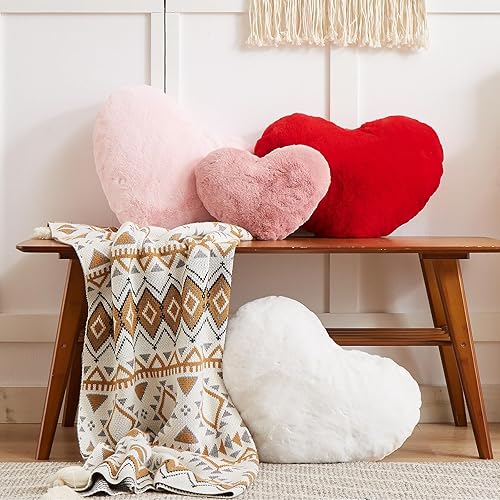 Miniatura 6 de YRXRUS Almohadas de corazón, almohada en forma de corazón, almohada blanca con forma de corazón para regalos, almohadas con forma para ella, niños,