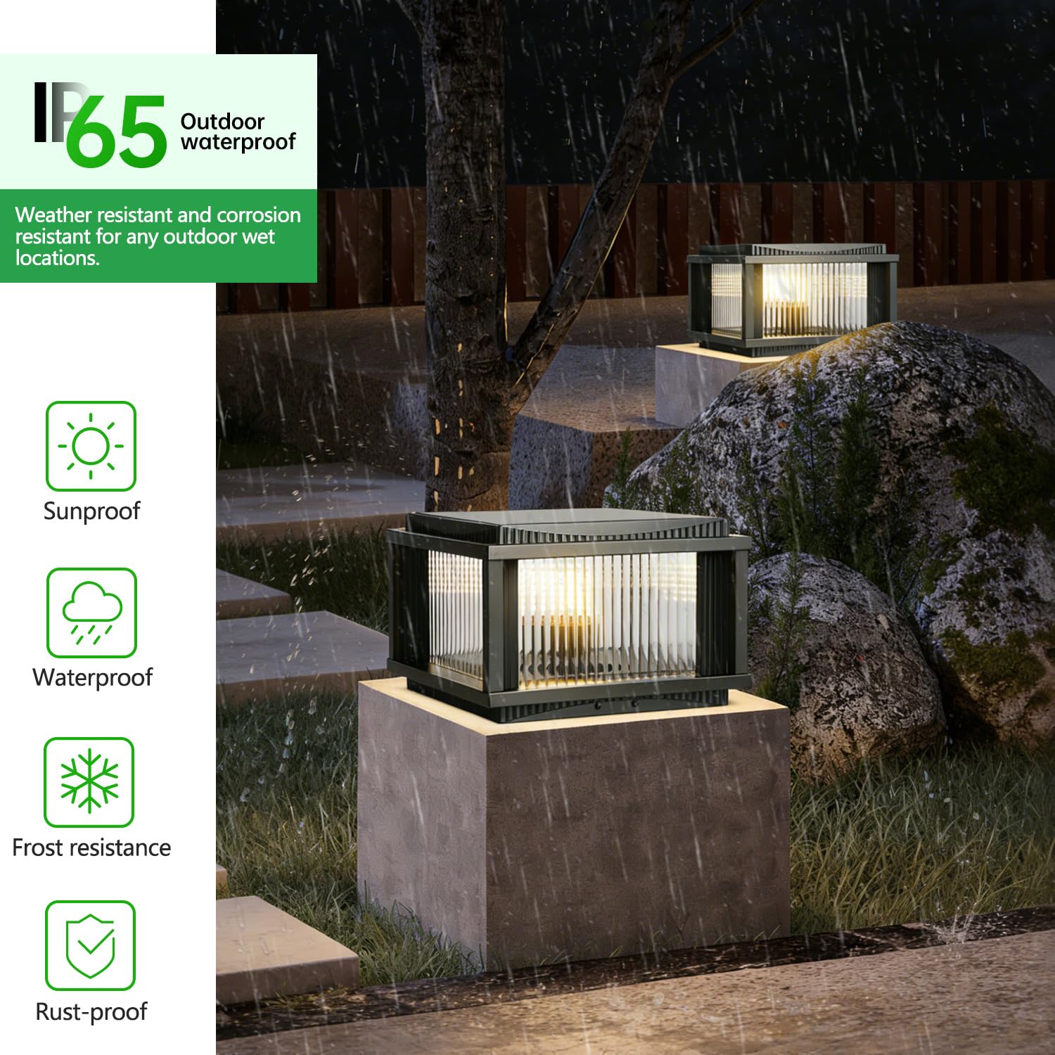 Columna Solar para Exteriores, Iluminación Led Impermeable De Aluminio para Pilares, Faroles De Columna para Exteriores, Luces Modernas para Postes De Puertas, Paredes, Terrazas Y Cercas.