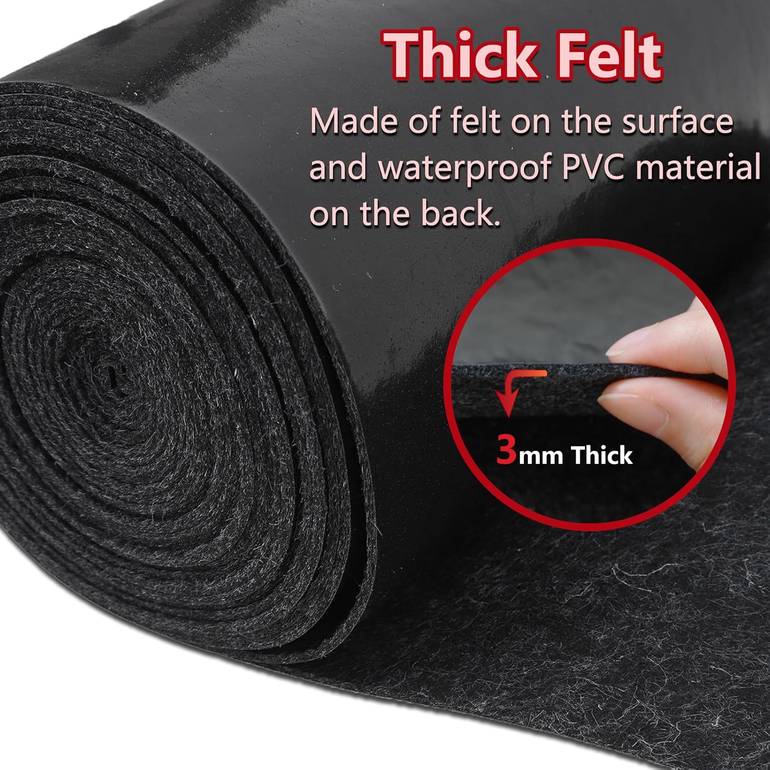 Boat Trailer Bunk Carpet, 3mm Thick Polyester Marine Trailer for Runners, Board Boat Carpeting Runner Padding, Bunk Padding Mats Parts Accessories for Boat Jet Ski Ramp Garage Dock (12inch x 33ft)