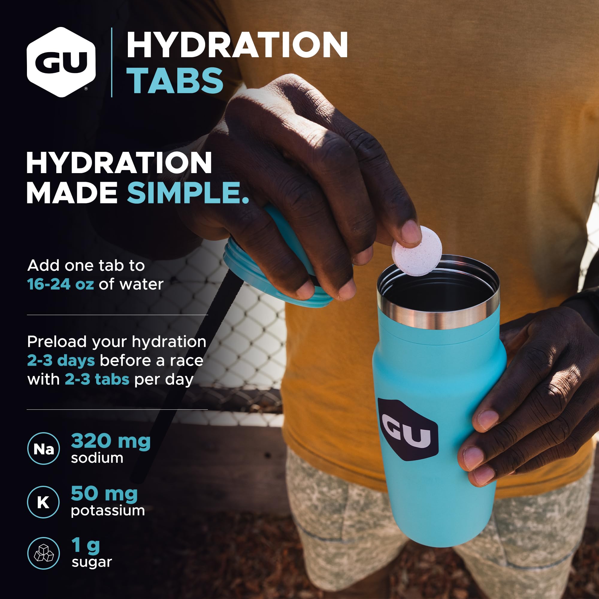 GU Brew Hydration Drink Tabs (Elektrolyt-Brausetabletten), Lemon Lime (Zitrone-Limette), 8 Stück