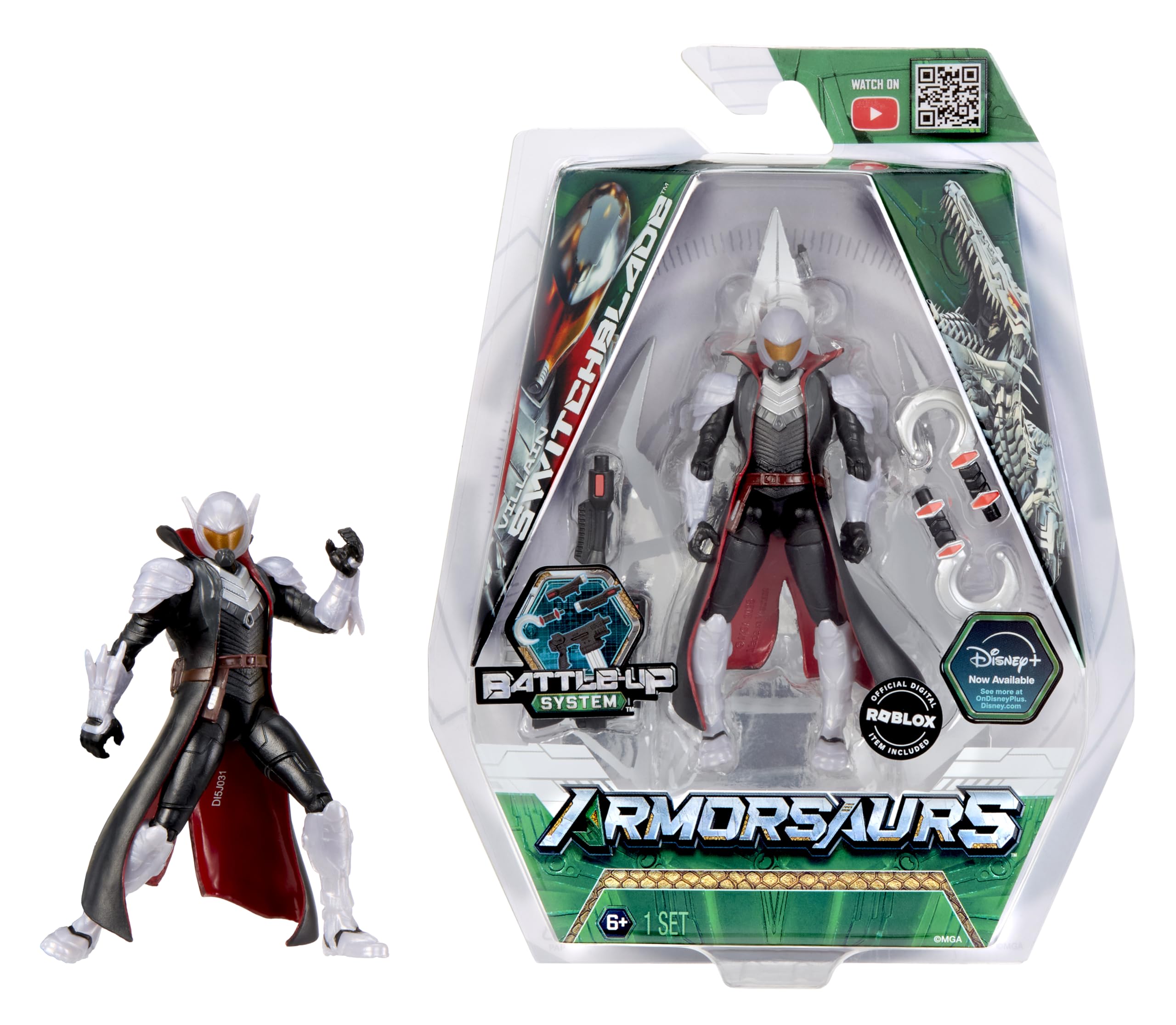 Armorsaurs Switchblade - 9.5cm Poseable Action Figure with Interchangeable Armour Pieces and Transforming Accessory, Suitable for Children Ages 6+