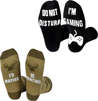 Nucinzua Gifts for Hunters Men Who Have Everything,Do Not Disturb Im Gaming Socks,Teen Valentines Gifts for Him,Mens Valentines Socks for Boyfriend Husband