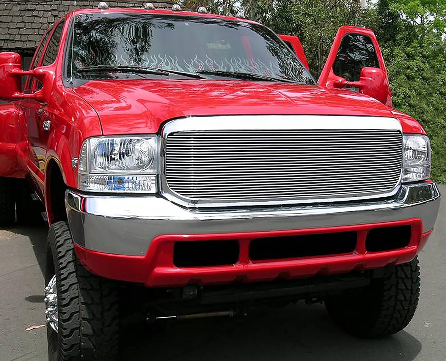 T-Rex 20574 Horizontal Aluminum Polished Finish Billet Full Face Grille Insert for Ford Super Duty