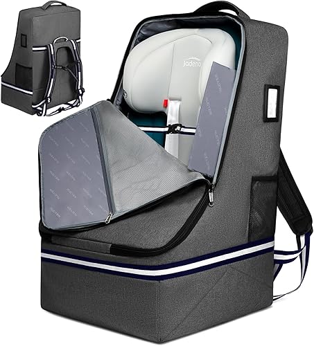 Bolsa de viaje para asiento de automóvil, mochila de viaje para asiento infantil con correa de hombro acolchada y ajustable, mochila de viaje para