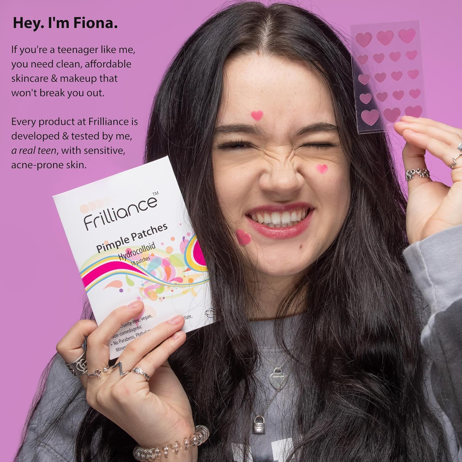 Frilliance Favorite's Teen Gift Beauty & Skincare Bundle, Pimple Patches, Clear Lip Gloss, Illuminating Cream & Very Berry Glow Blush, Creaseless Hair Clips, Natural Vegan Hypo-Allergenic Cruelty-Free