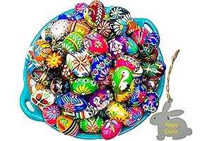 Pysanky: A Unique Set of 14 Handpainted Polish Wooden Easter Eggs by Granda