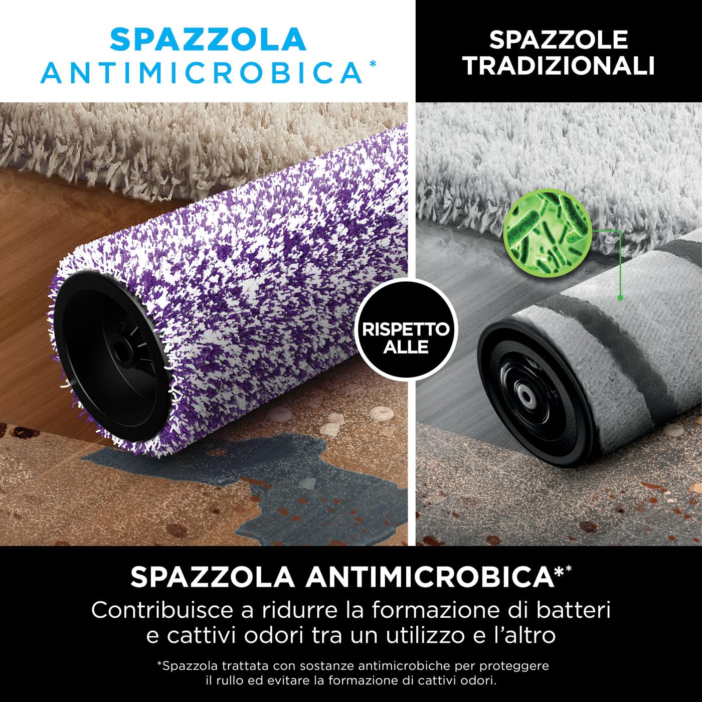 Shark HydroVac, Aspirapolvere e lavapavimenti senza filo con spazzola antimicrobica e liquido multisuperficie neutralizzatore di odori, autopulente, wet & dry, grigio WD210EUCP