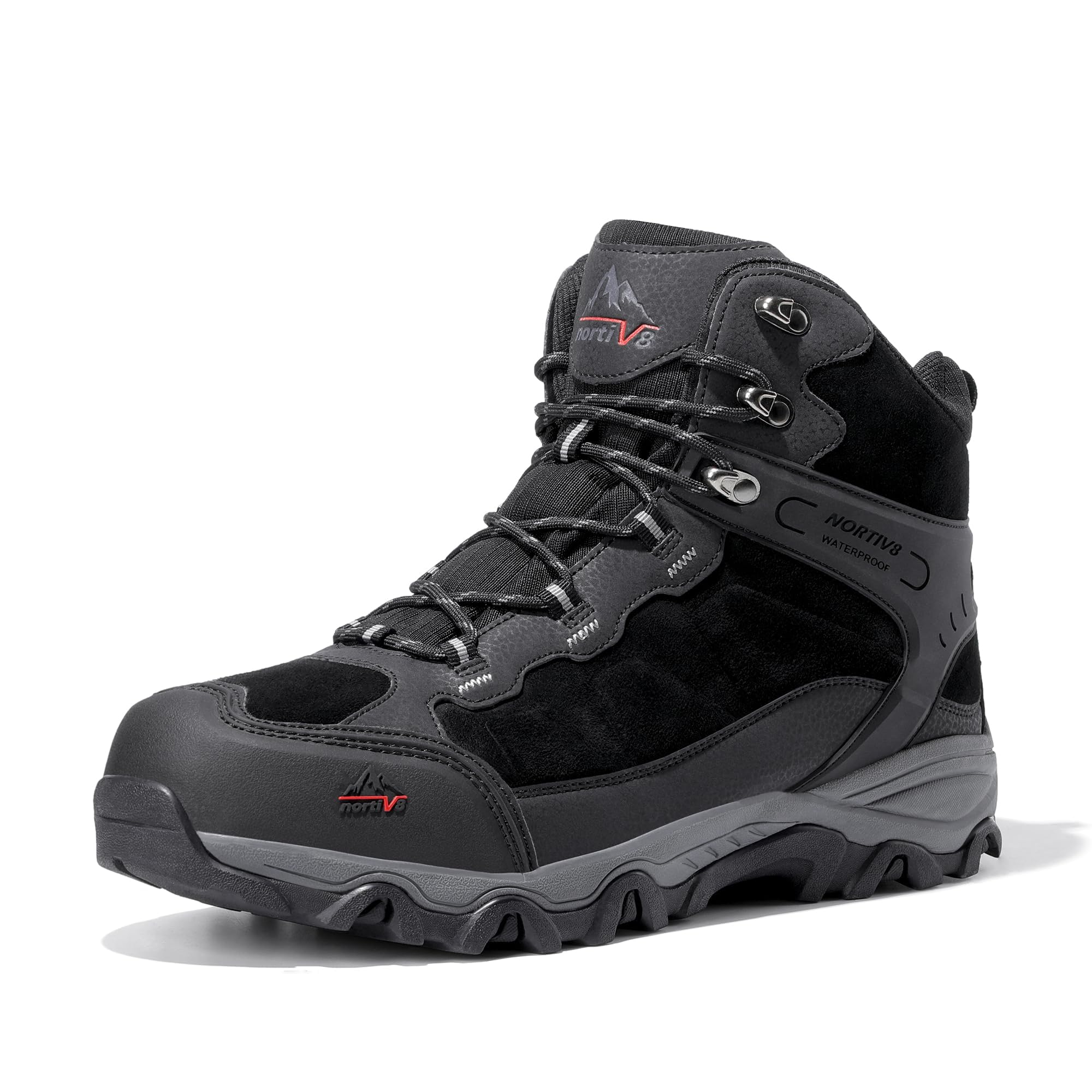 NORTIV 8 Men's Waterproof Hiking Boots Outdoor Mid Trekking Backpacking Mountaineering