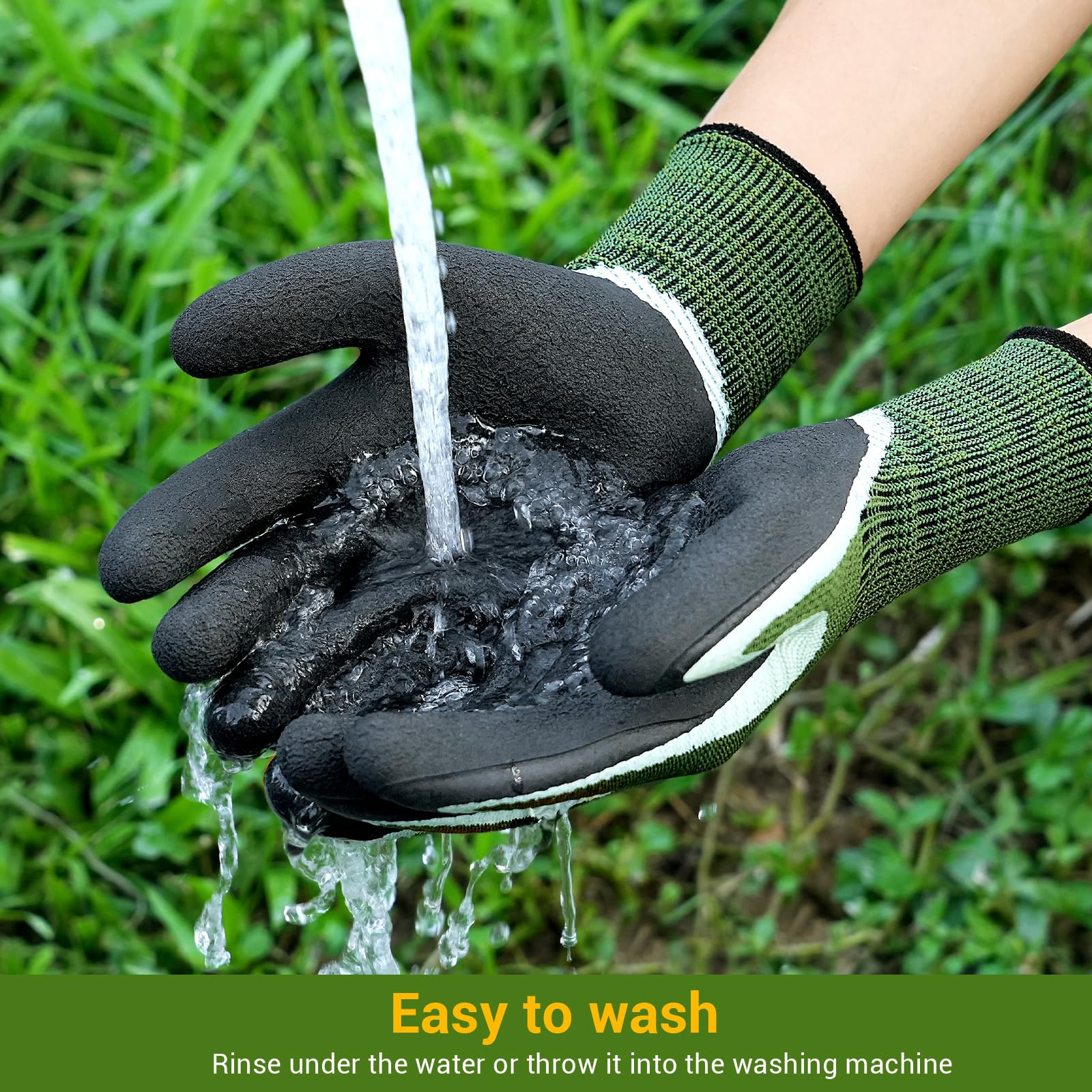 DOFOWORK Gants de jardin - 6 paires de gants en latex bleu et vert pour femme avec poignées, durables, polyvalents et