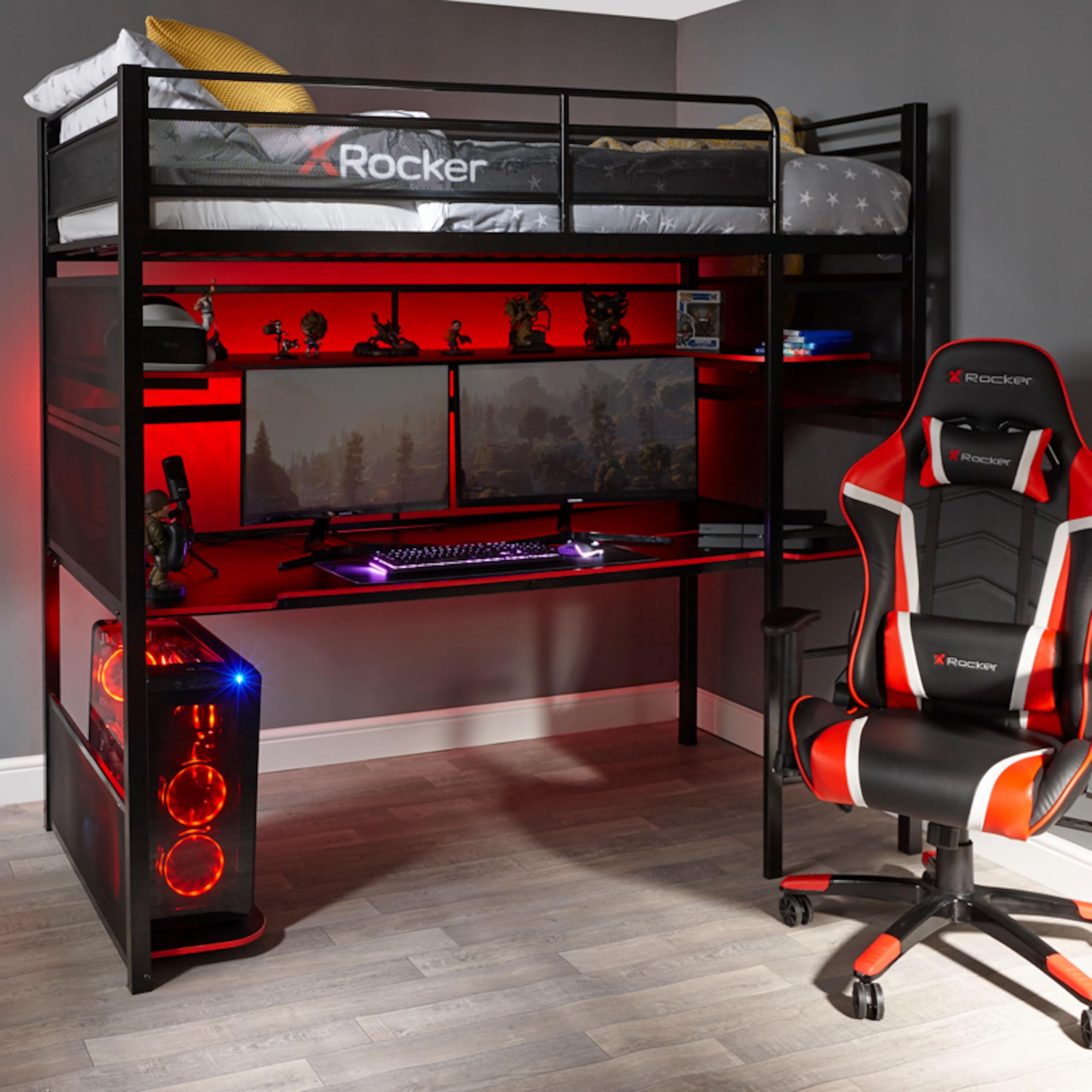 Amazon｜X Rocker BattleBunk ツインサイズ ゲーミング二段ベッド 丈夫