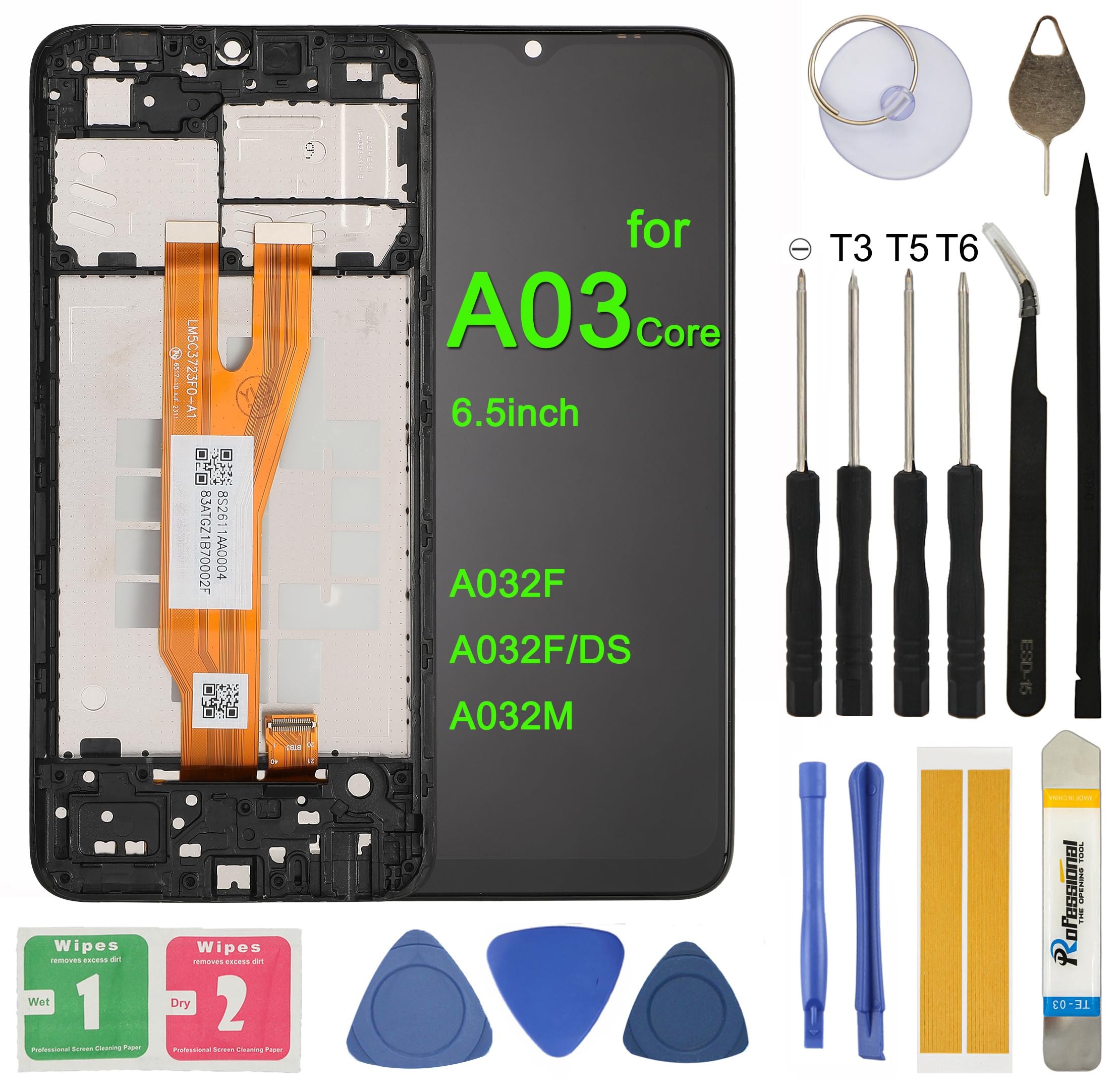 LCD Screen Replacement for Samsung Galaxy A03 Core A032 A032F A032M A032G SM-A032F/DS Assembly LCD Display Touch Screen Digitizer Tools Kit Frame