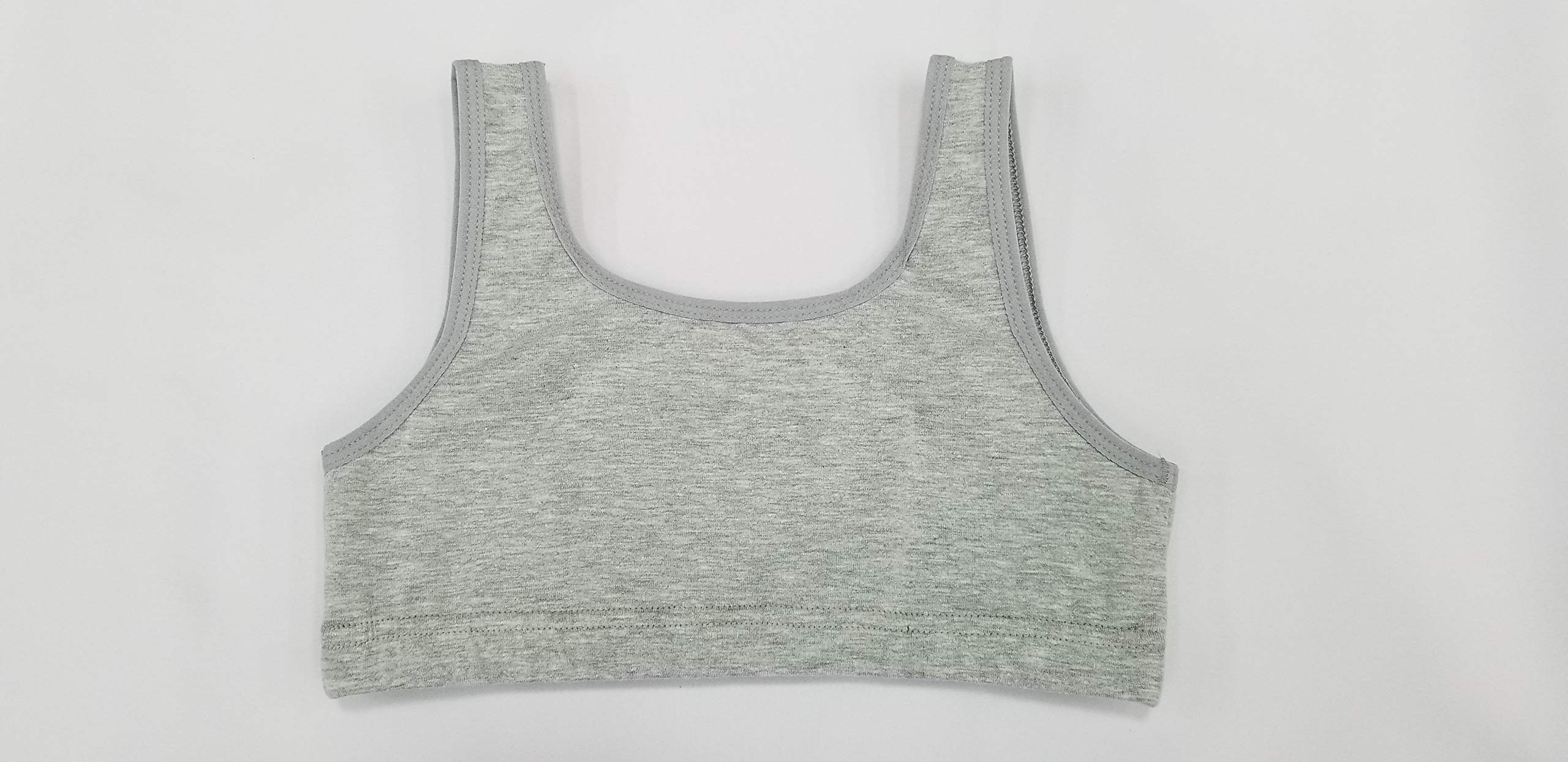 ADMIRE Girl's Cotton Sport Top (Ag-01, 9-10 Years, Grey Mel, Pack of 2) 1