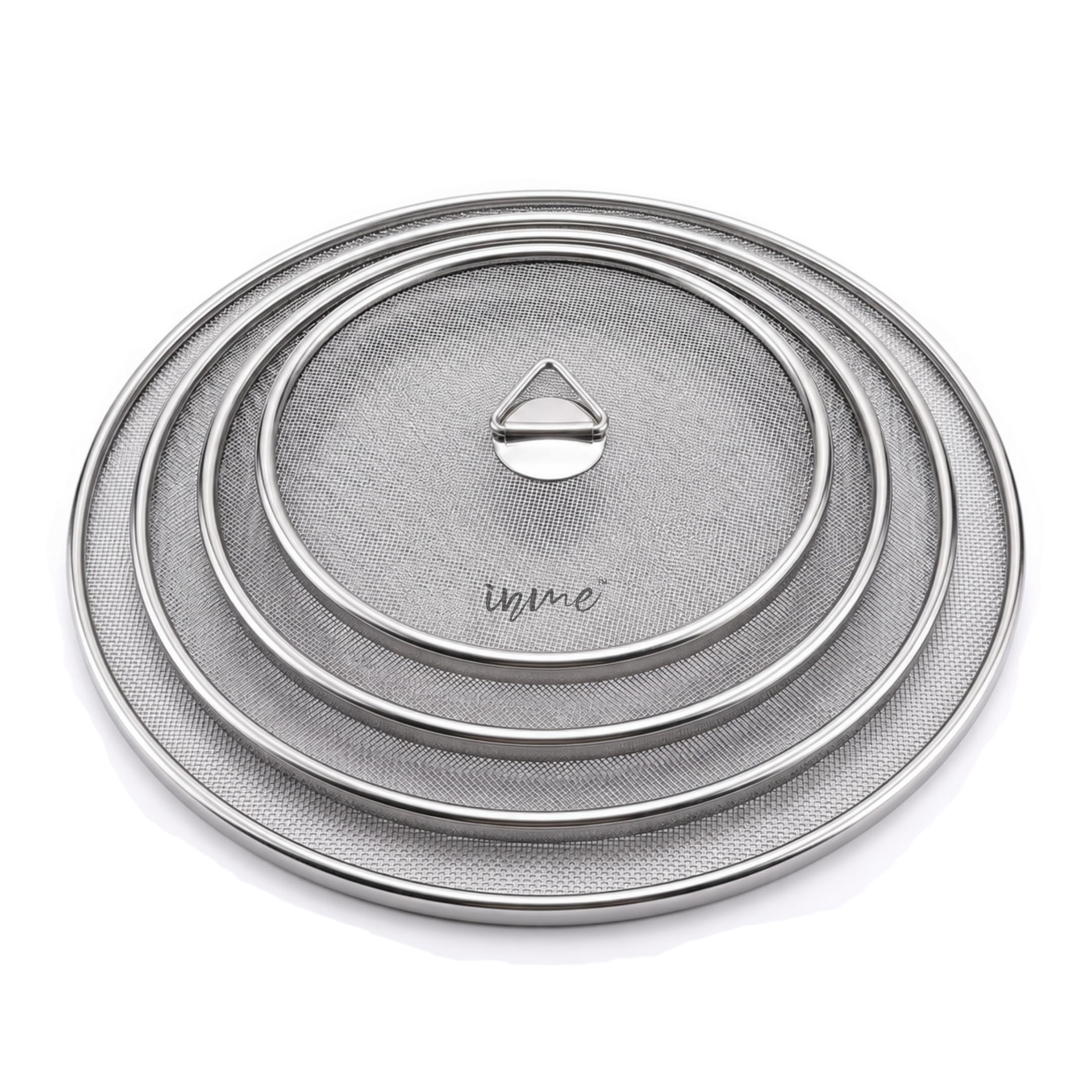 Inme Stainless Steel Net Cover Lid for Vessel Utensil, Milk Cover Jali Multipurpose Net lids for Fruits Food Bowls Kadai Plate Mesh Strainer in Kitchen Dining Table - Set of 4, Silver-picture-11