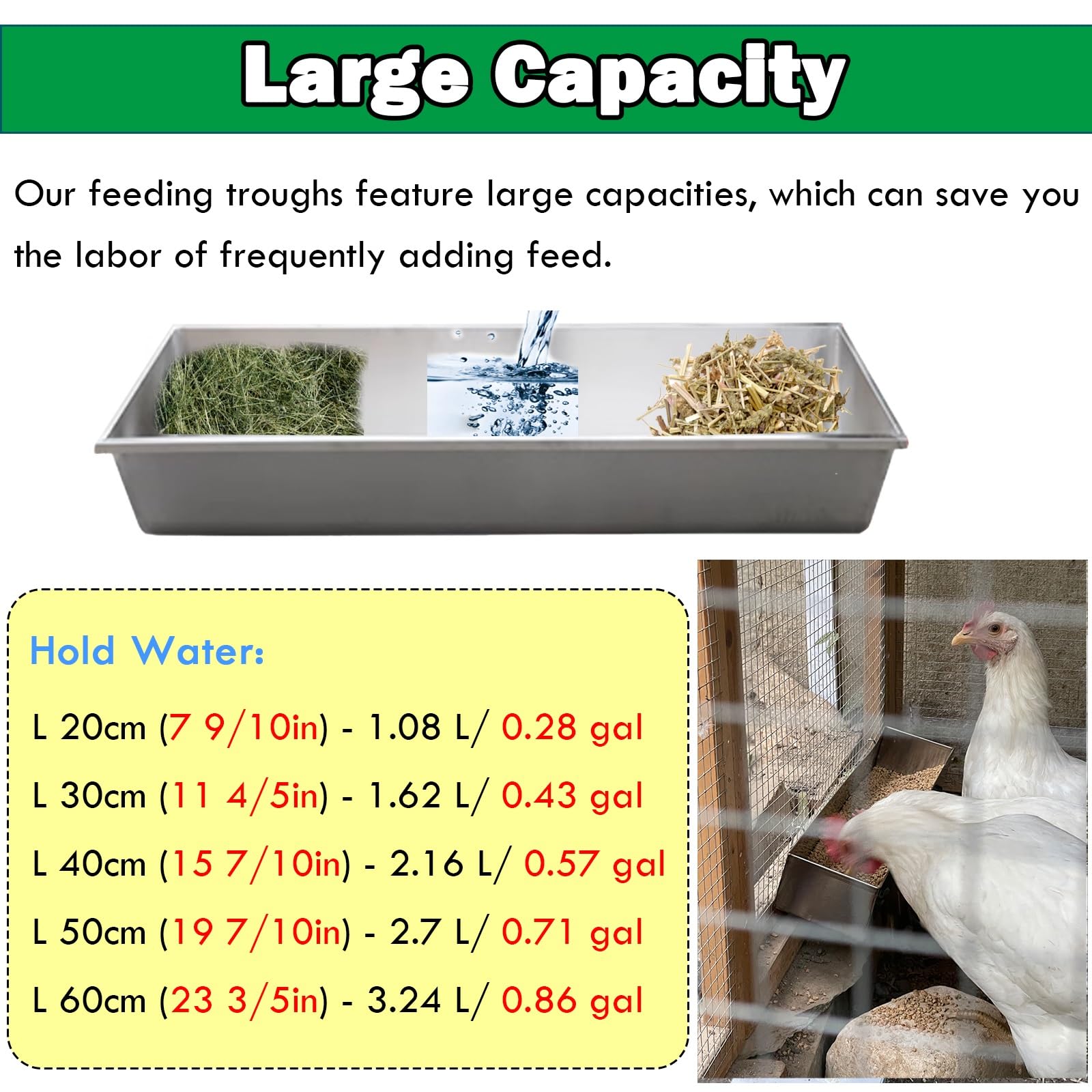 Comedero Colgante de Acero Inoxidable para Aves de Corral, Patos, Conejos y pájaros: diseño Duradero y Resistente a la corrosión para una alimentación e hidratación Sencillas.