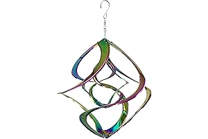 Mesmerizing Kinetic Delight: Red Carpet Studios Hanging Cosmix Wind Spinner in Vibrant Rainbow Hues