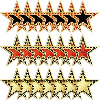 gisgfim 90PCS Movie Star Cardboard 6 Inch Red Carpet Awards Night Cutouts Movie Party Star Cutouts Classroom Bulletin Board Decorations Paper Star Cutouts Movie Party Supplies Classroom Wall Decor