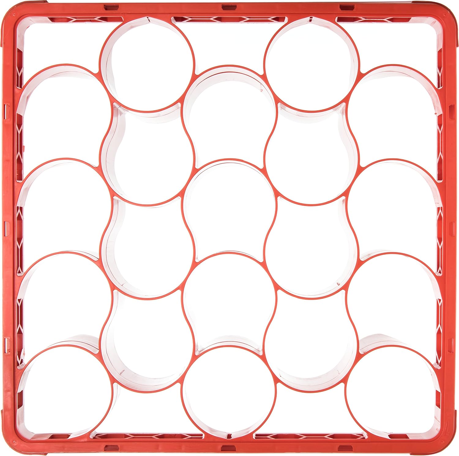 Carlisle FoodService Products REW20LC24 OptiClean NeWave Color-Coded Long Glass Rack Extender, 20 Compartment, 4.75" Height, 19.88" Width, 19.88" Length, Polypropylene (PP), Orange (Pack of 4)