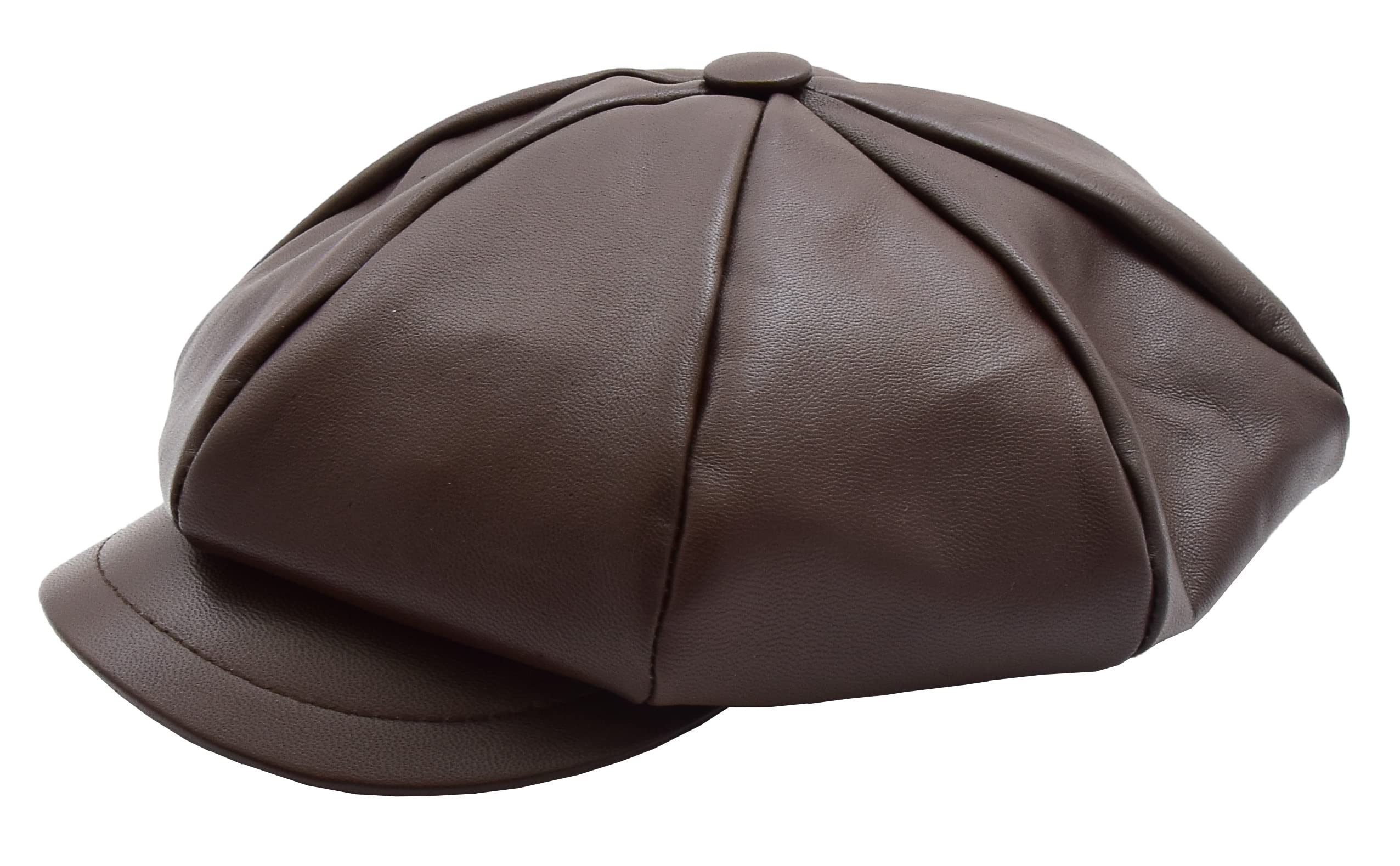 A1 FASHION GOODS Gorra de cuero suave para mujer, estilo panadero, color negro, marrón, rojo y blanco