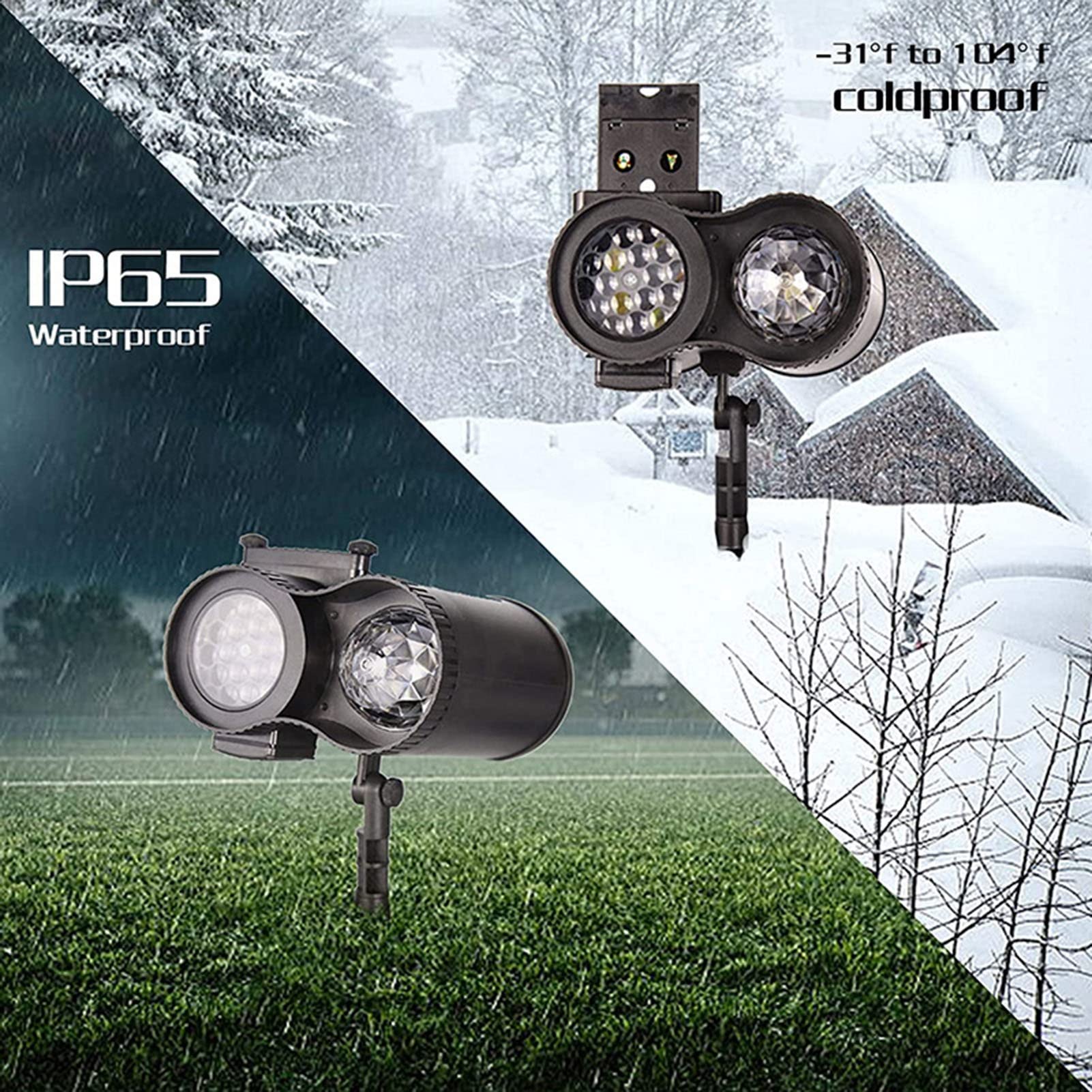 Lumière de projecteur de Noël Water Wave, lampe de projecteur 2-en-1 mobile 12 modèles IP44 étanche pour la lampe à effet de jardin de fête d'anniversaire du Nouvel An (Color : Black, Size : 4pcs)