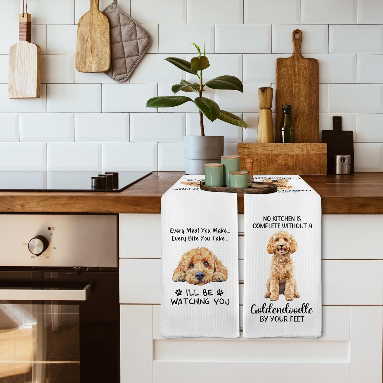 Funny Goldendoodle Golden Doodle Dog Gifts Kitchen Towels and Dishcloths for Women Men, Goldendoodle Must Have, Golden Doodle Dog Decor Dish Hand Tea Towels Sets of 2 for Kitchen, 16x24 Inch - Image 5