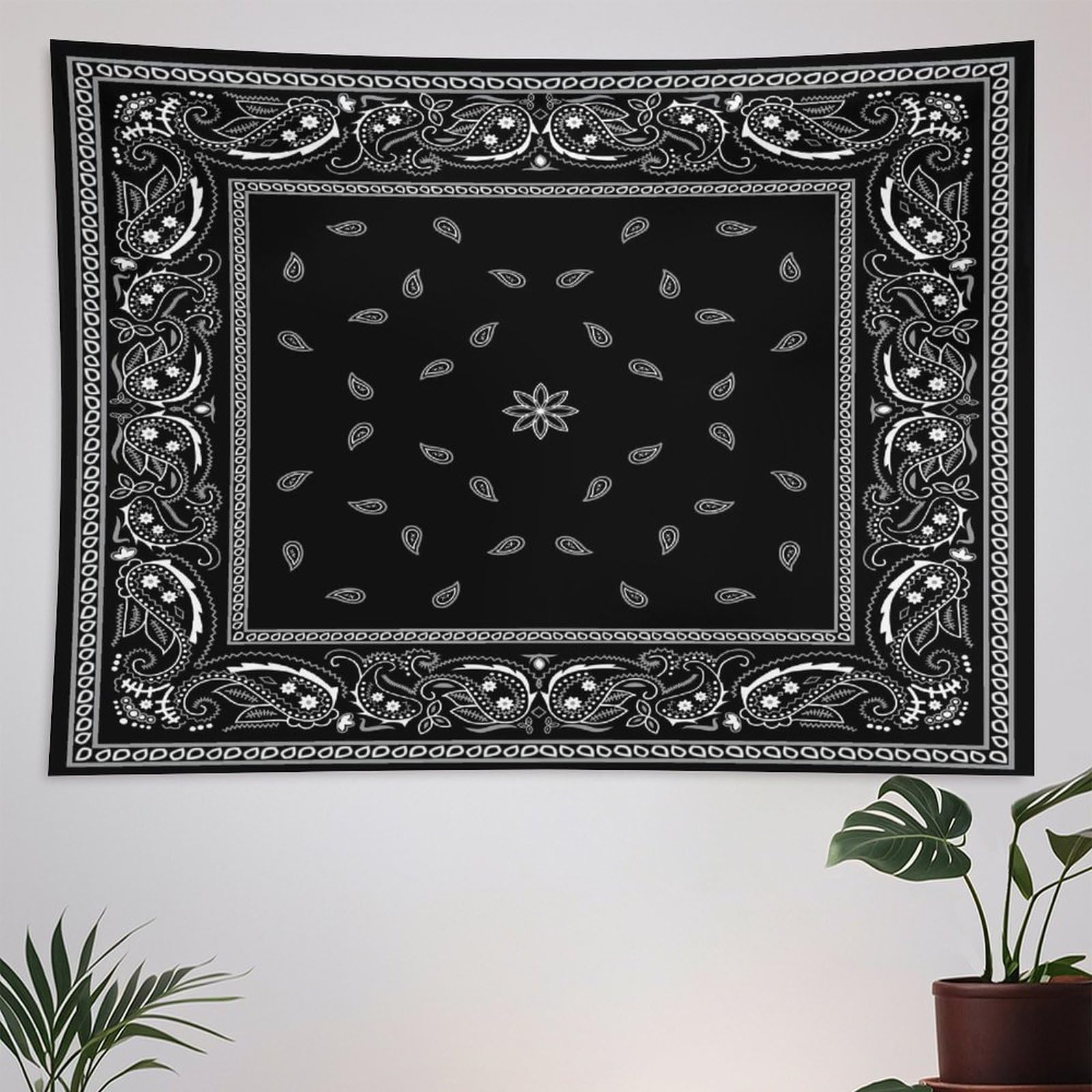 Amazon.com: ZhiRain Bandana Tapestry Wall Hanging White Floral