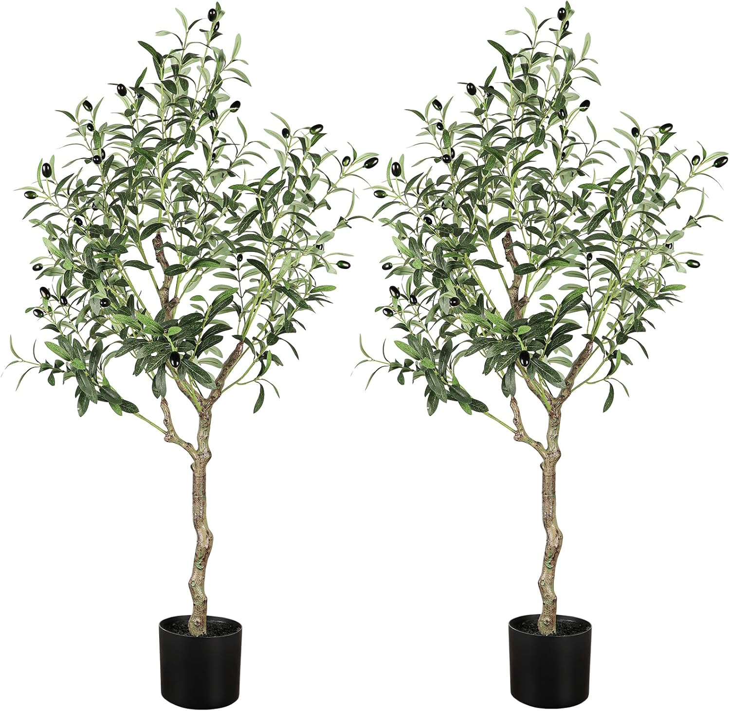 YOLEO 4FT Artificial Olive Tree Tall Faux Potted Olive Tree with