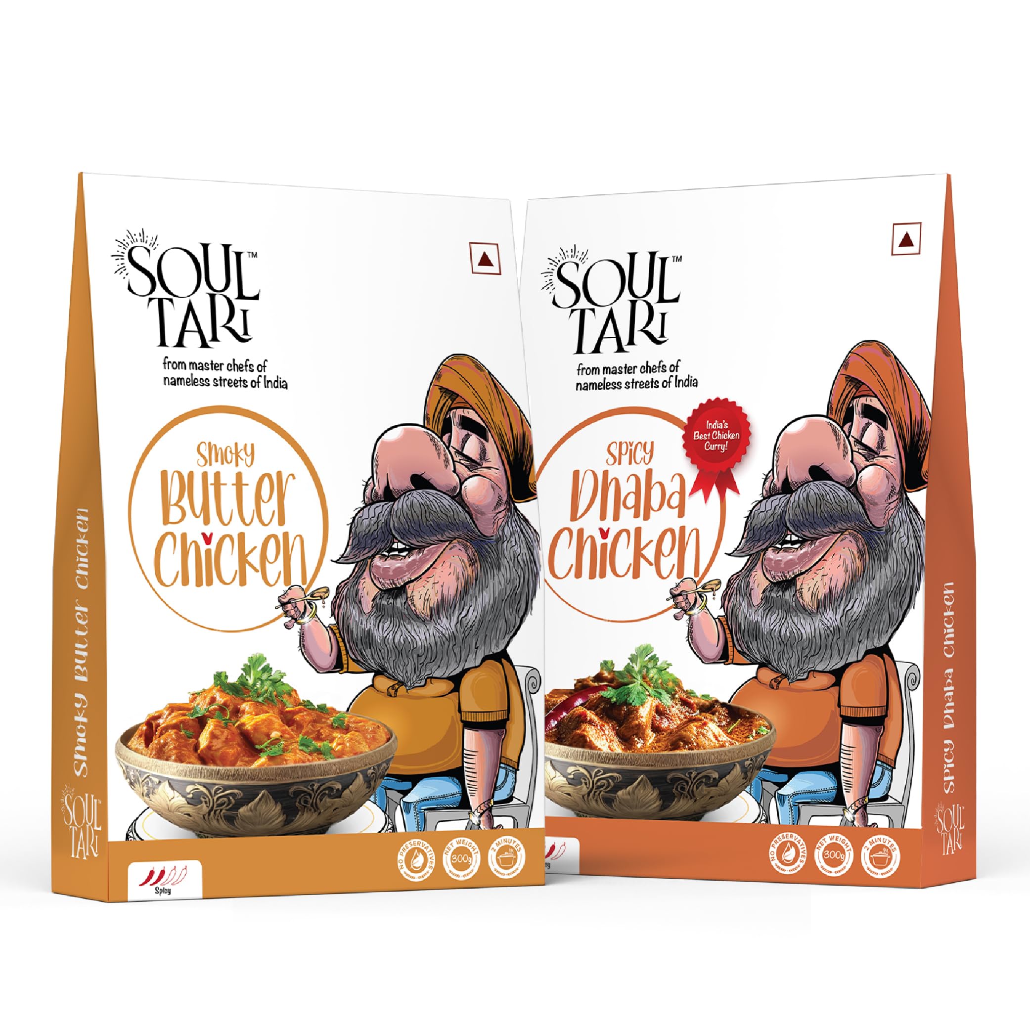 Soul Tari Ready to Eat Spicy Dhaba Chicken And Smoky Butter Chicken 600g Succulent chunks of boneless chicken | In a Smoky Tomato Gravy and Spicy Fragrant Gravy | Just Heat and Eat Finger-Licking Delicious Chicken Dishes ready in minutes (B0CW3D964K) Amazon Price History, Amazon Price Tracker