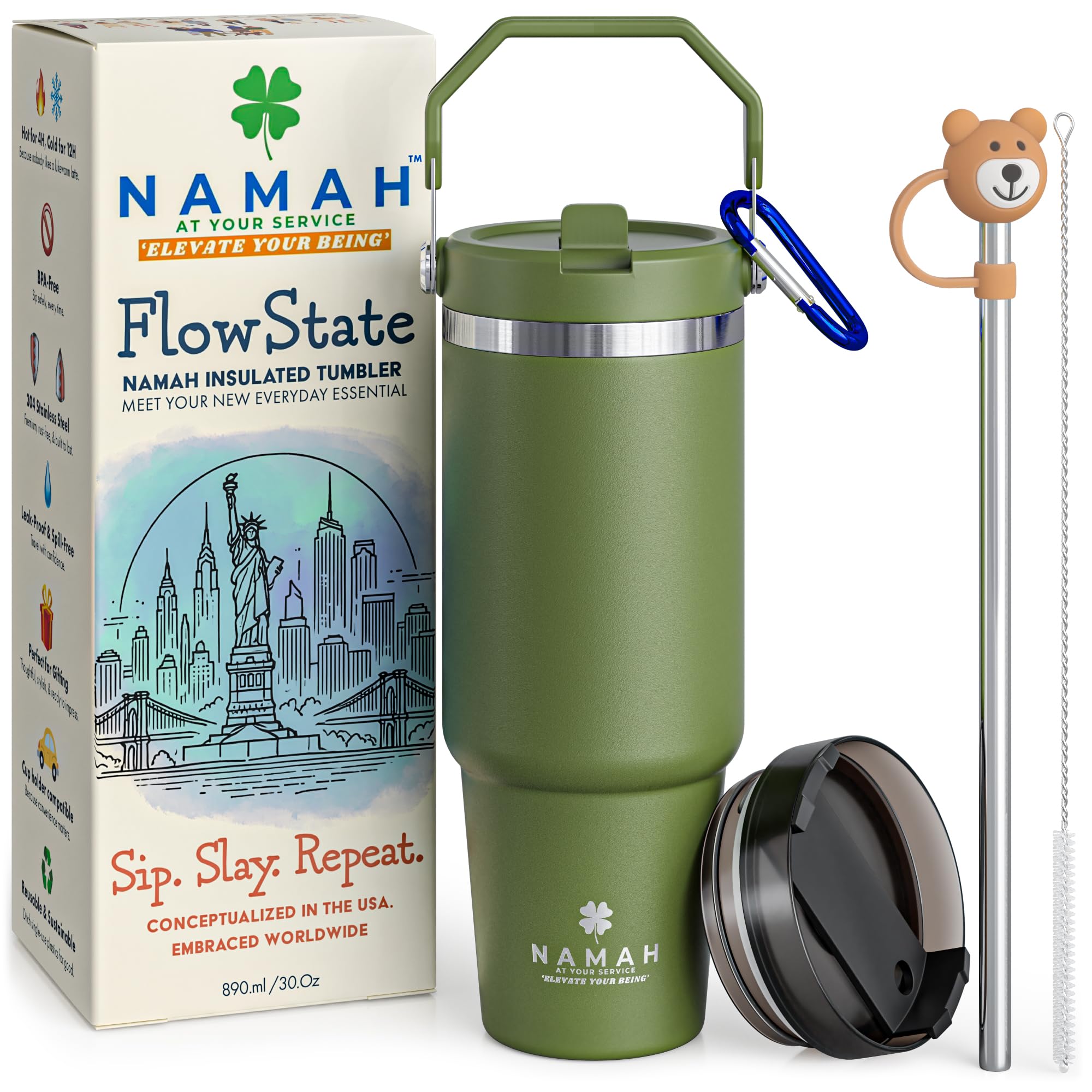 Namah™ 890ML Stainless Steel Insulated Tumbler | Leak-Proof Hot & Co