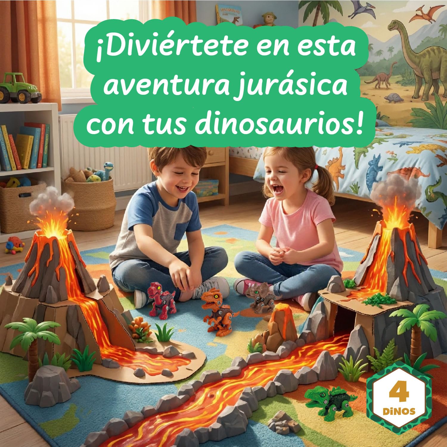 Science4you Dinosaurios Juguetes 4 en 1 – Dinosaur Build, Juguete Dinosaurios para Niños con 4 Dinosaurios, 67 Piezas, Juguete Construcción Montar Desmontar, 3 4 5+ Años