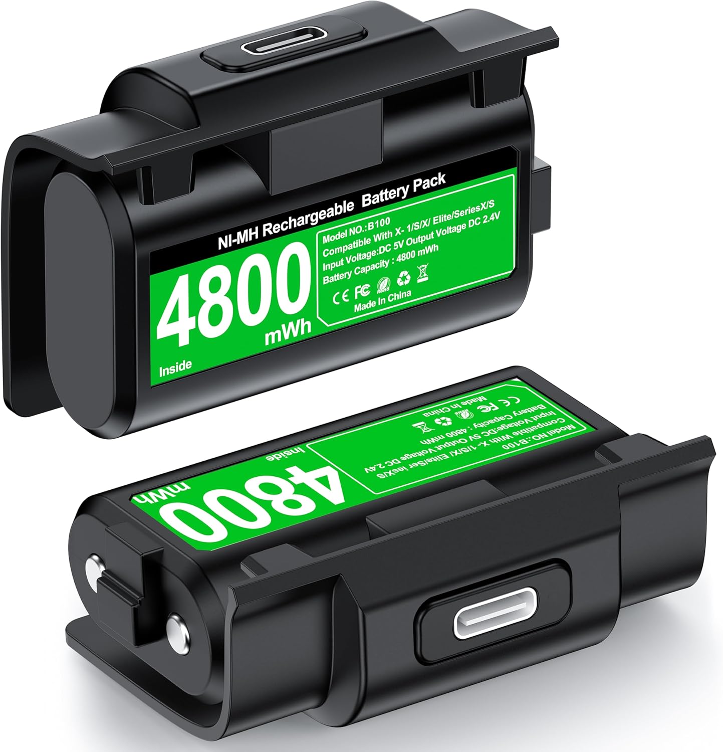 Rechargeable Batteries for Xbox One/Elite, Controller Battery Pack & Controller Cover & USB-C Cable for Xbox Series S/X Rechargeable Batteries for Xbox One/Elite, Controller Battery Pack & Controller Cover & USB-C Cable for Xbox Series S/X