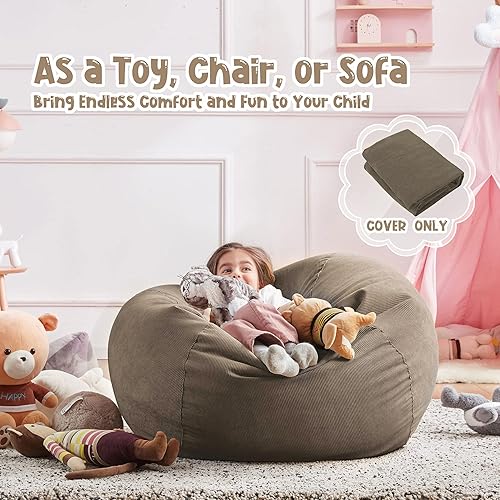 Miniatura 104 de Nobildonna - Funda para silla de puf (relleno sin relleno) de nido de pájaro para niños y adultos. Puf extra grande para almacenamiento de animales