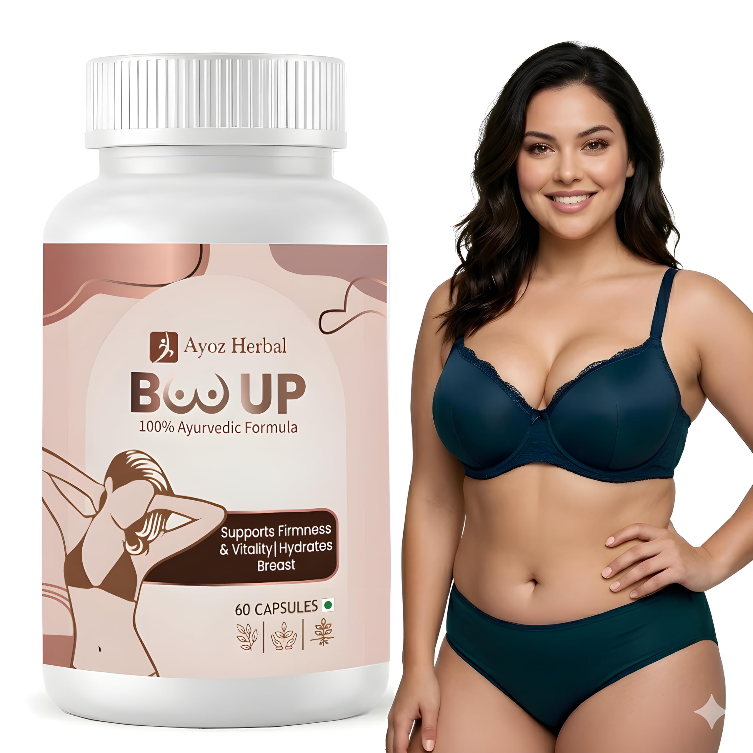 BOO Up Herbal Capsules for Women | With Shatavari, Fenugreek & Fennel | Support Breast Wellness, Feminine Vitality, Natural Hormonal Balance & Skin Firmness | 60 Veg Capsules-image-12