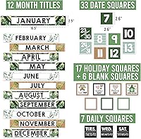 Vista 3 de Hadley Designs Juego de calendario de aula, decoración de tablón de anuncios, calendario escolar verde para decoración de aula, jardín de infantes