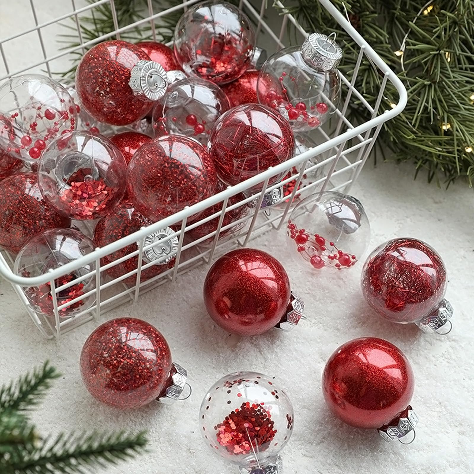 6pcs trasparente bianco palla di Natale pendente palle di Natale decorazione dell'albero di Natale decorazione anno ornamento palle appeso chiaro nuovo
