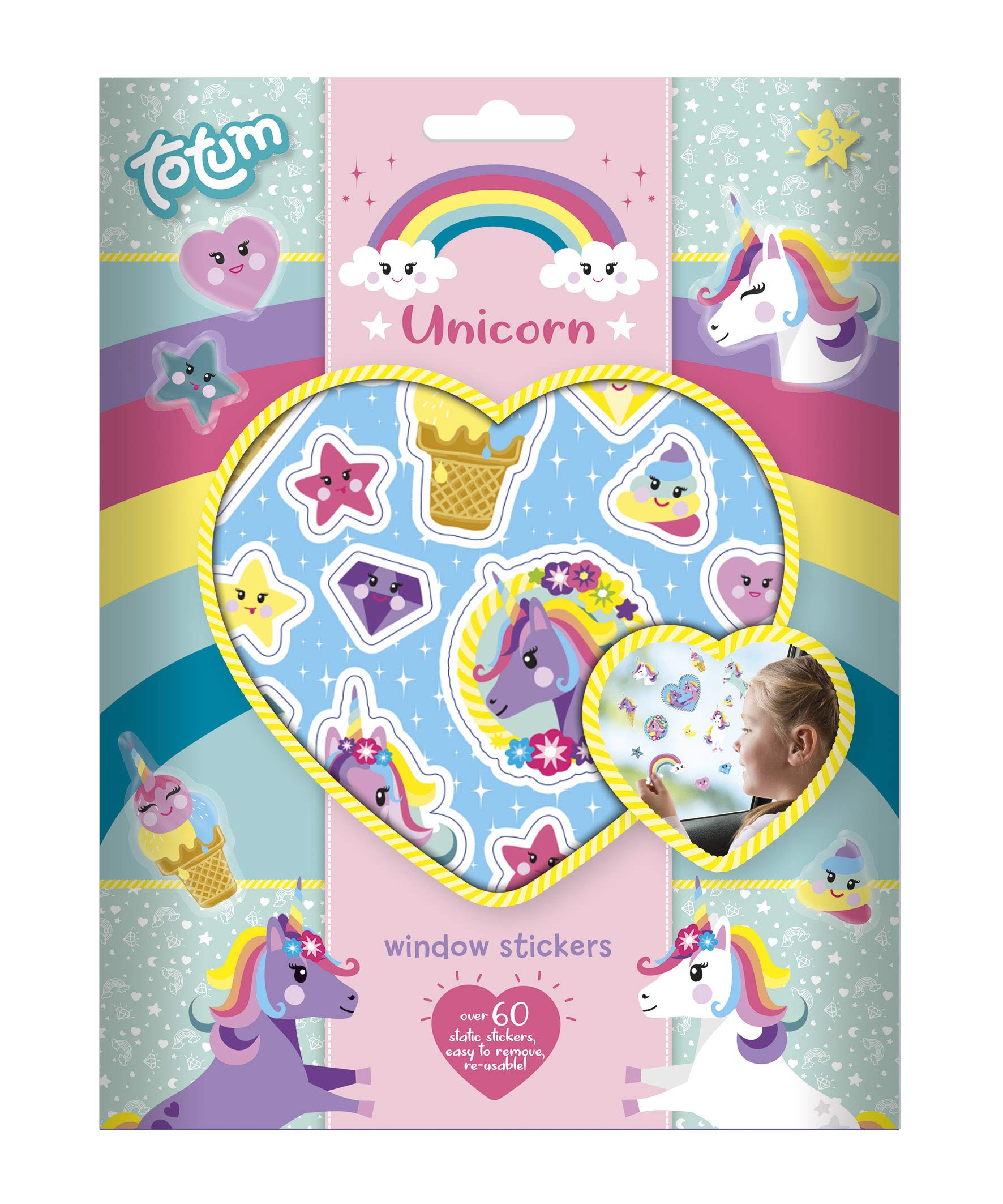 Totum Unicorn, Unicornios Adhesivos, Dibujo Animado, Multicolor, único (71568)
