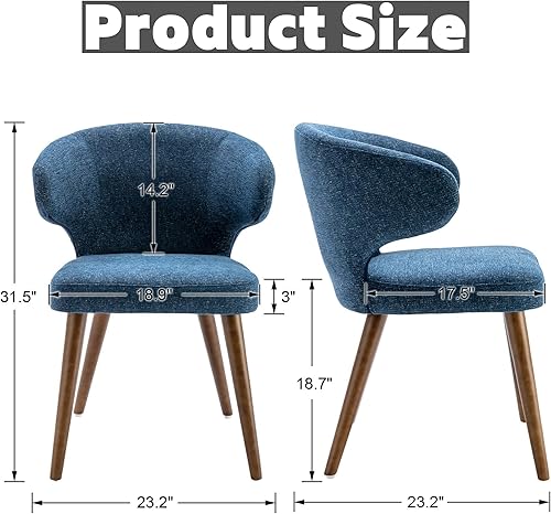 Miniatura 10 de RIVOVA - Juego de 2 sillas de comedor tapizadas de sherpa sintético de mediados de siglo modernas sillas de comedor para cocina comedor con patas de