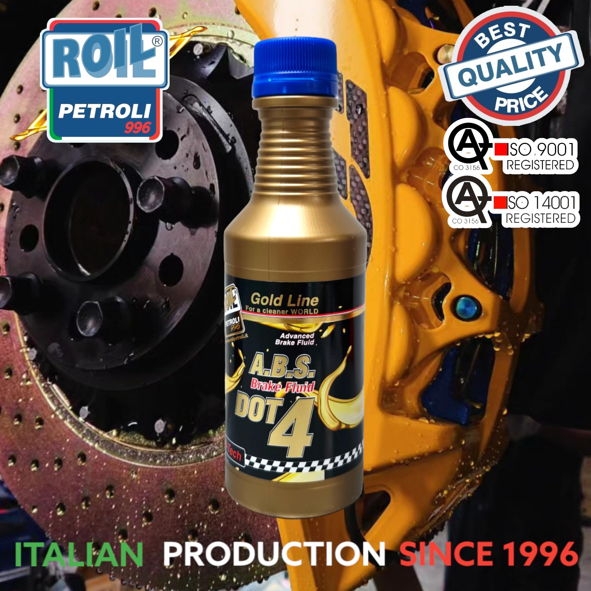 Roil Fluido Freni Brake DOT 4 ABS - Pratico Flacone richiudibile - 250 ml.