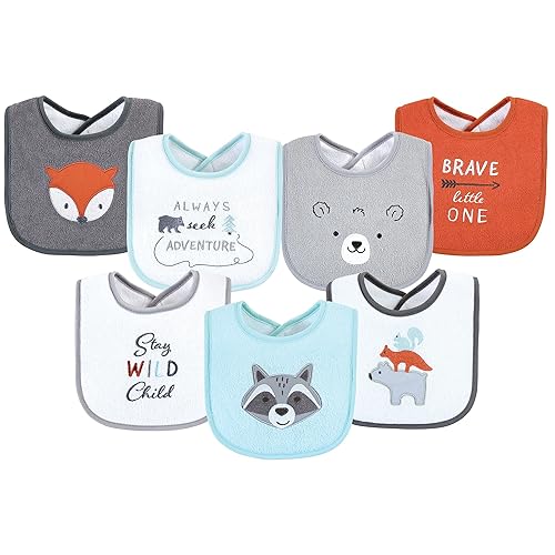 Miniatura 5 de Hudson Baby Baberos absorbentes unisex para bebé de felpa de algodón con relleno de fibra, ojos guapos, talla única