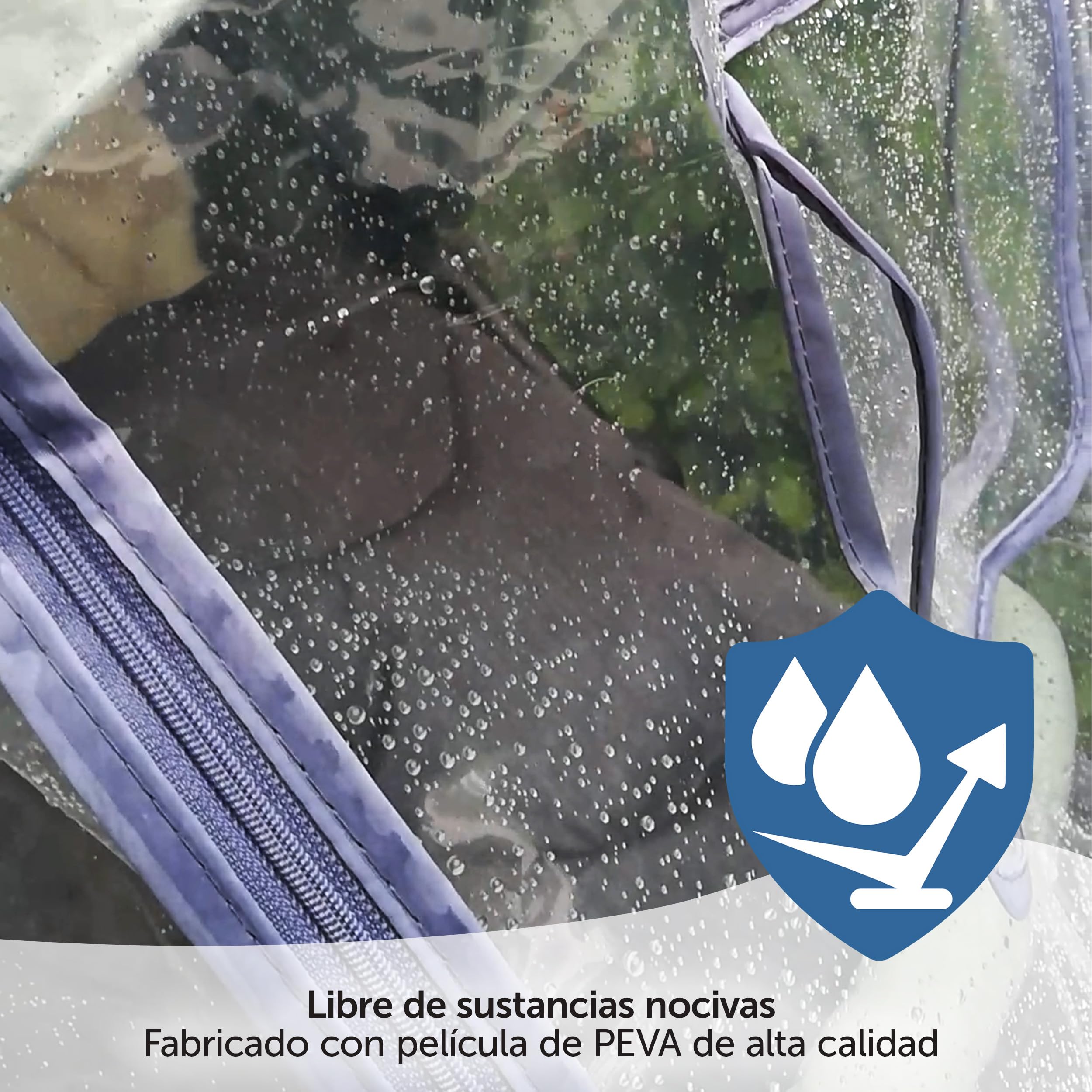 Zamboo Plastico Lluvia Silla Paseo Universal – Burbuja Impermeable para Carrito con Cremallera Frontal Ventana de Contacto y Ventilación - Seguro - Libre de PVC y Contaminantes - Transparente